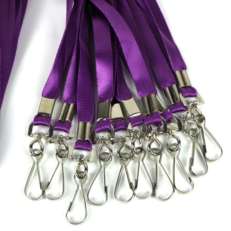 Ollain Bulk Lanyards Premium Cruise Lanyard Nylon Badge Lanyards Id Holder Perfect for Office, Kids, Teachers (Purple, 100Pack) - Image 5